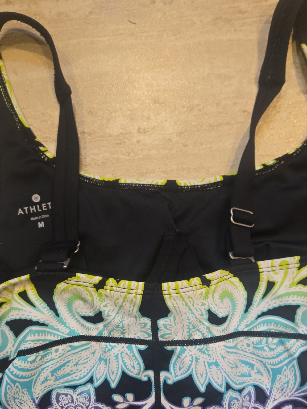 Athleta Black Floral Print Tankini Top - Picture 5 of 7